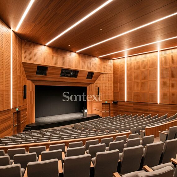 Murano Timber Acoustic Panels installed on walls to improve sound quality and add natural warmth.